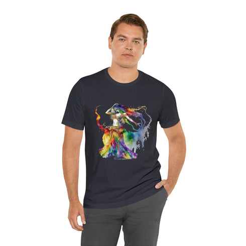 Rainbow Belly Dancer in Motion - Short Sleeve Tee